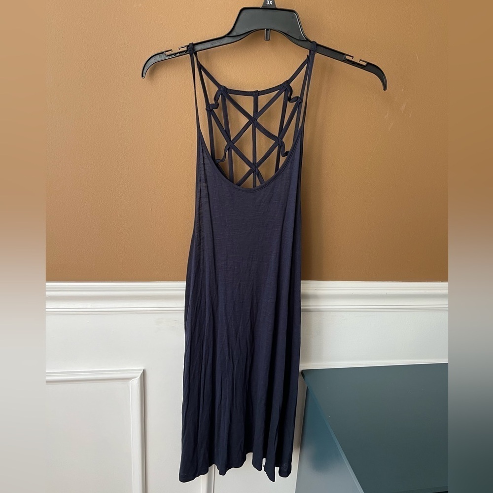 Blue Island Women’s Navy Blue Sleeveless Sundress Size S Vacation Beachy Boho